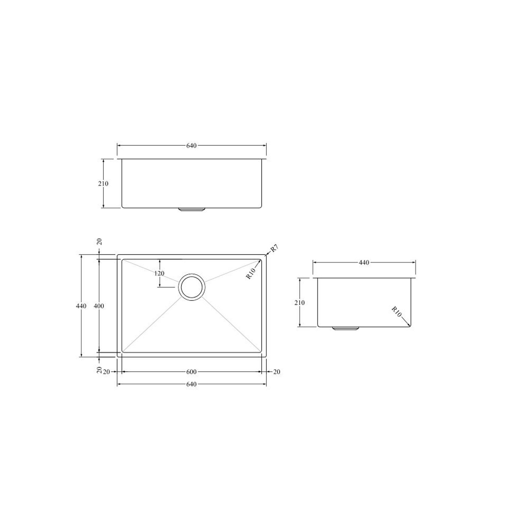 Aspen PVD 600mm Single Kitchen Sink Gun Metal gallery detail image