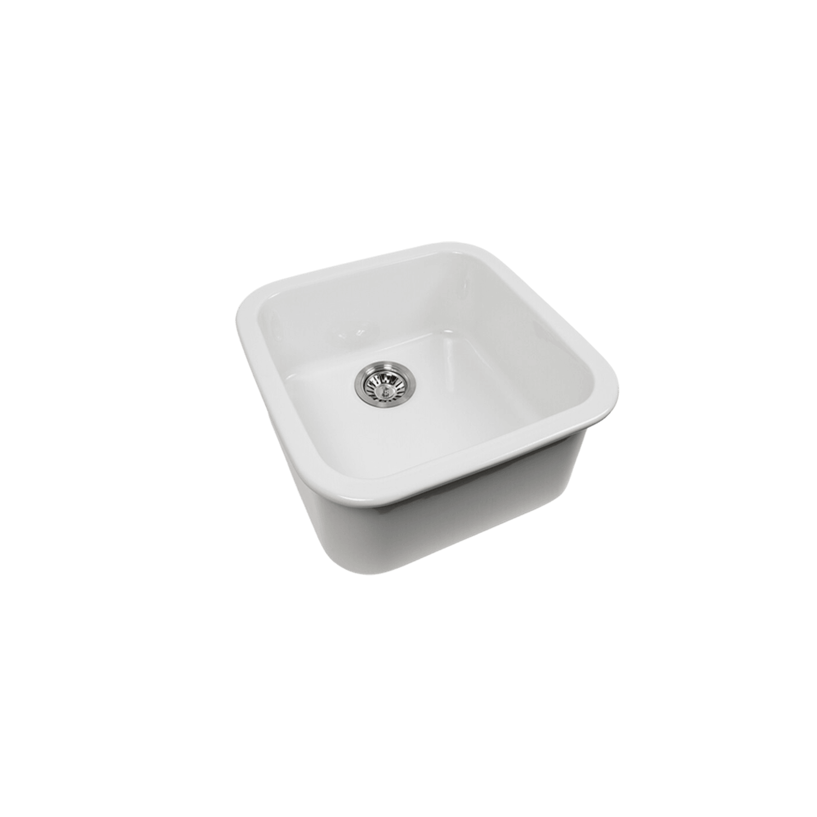 Abigail 483 x483 Gloss White Fireclay Single Bowl Sink gallery detail image
