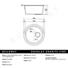 Douglas 460x460 Black Granite Circle Single Bowl Sink gallery detail image