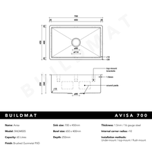 Avisa 700x450 Large Single Bowl Sink gallery detail image
