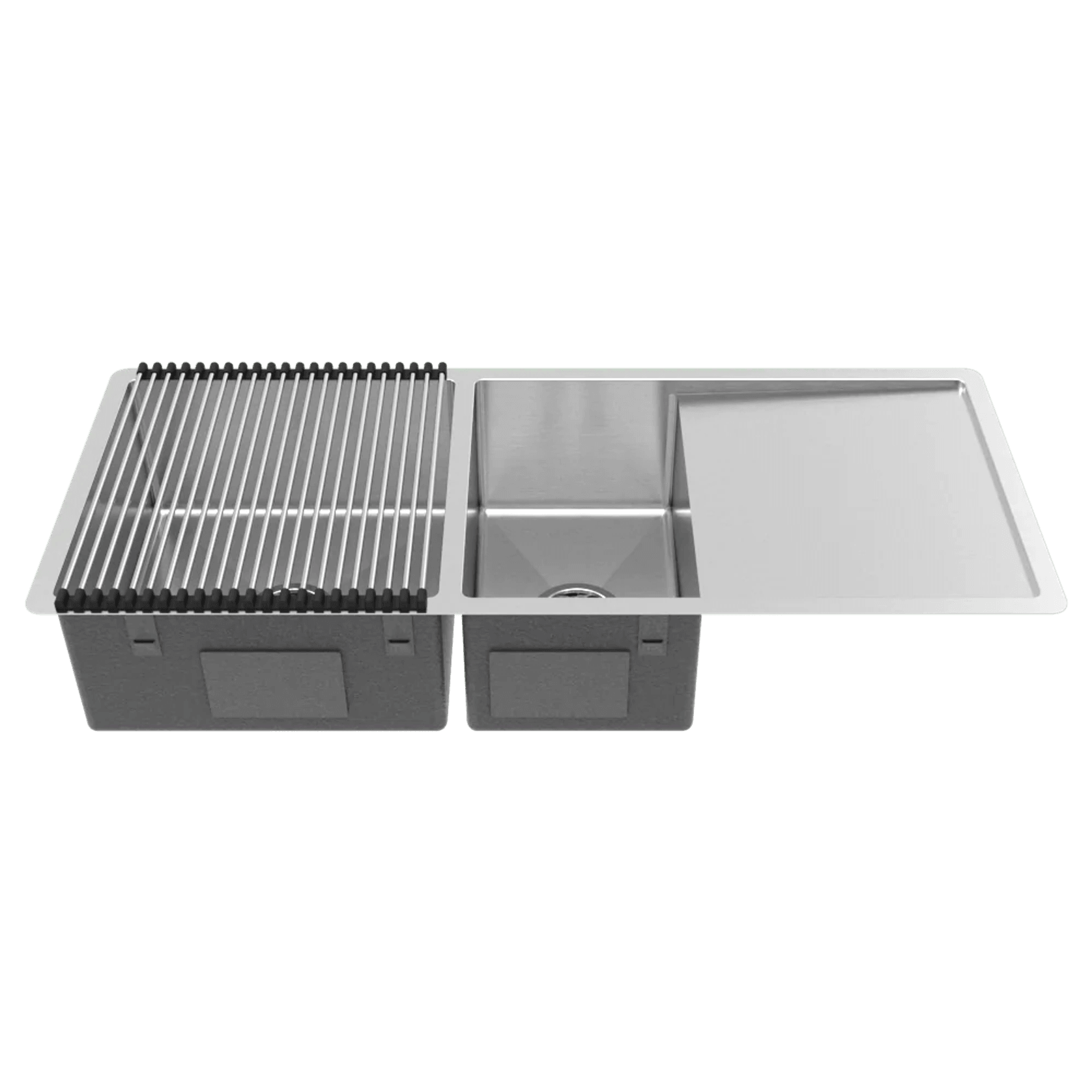 Logan 1075x450 Single & Qtr Bowl with Drain Board Sink gallery detail image