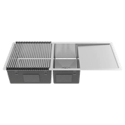 Logan 1075x450 Single & Qtr Bowl with Drain Board Sink gallery detail image