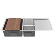 Logan 1075x450 Single & Qtr Bowl with Drain Board Sink gallery detail image