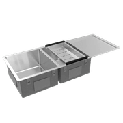 Orlando 1125x450 Double Bowl with Drain Board Sink gallery detail image