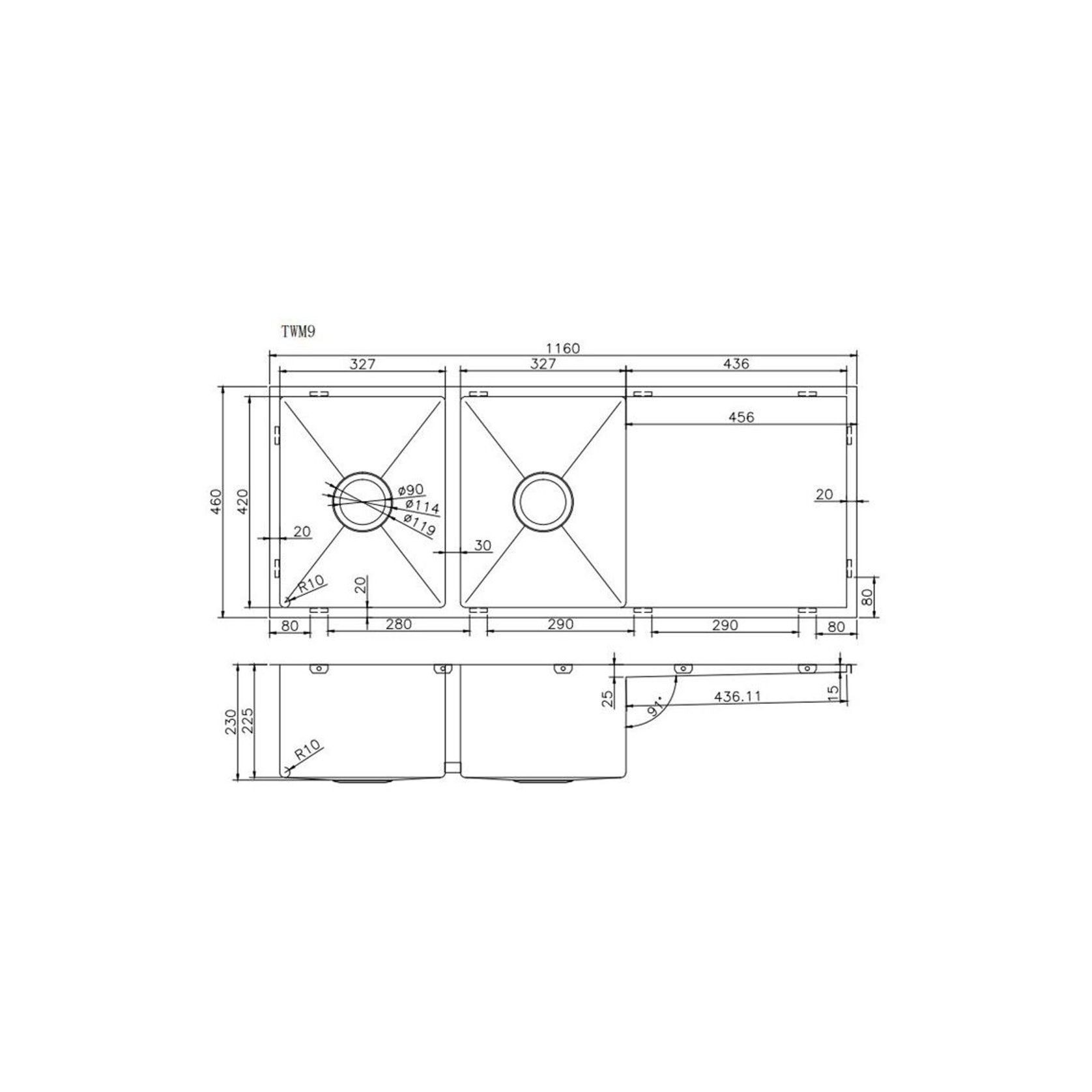 Stainless Steel Sink Double Bowl Brushed Brass gallery detail image