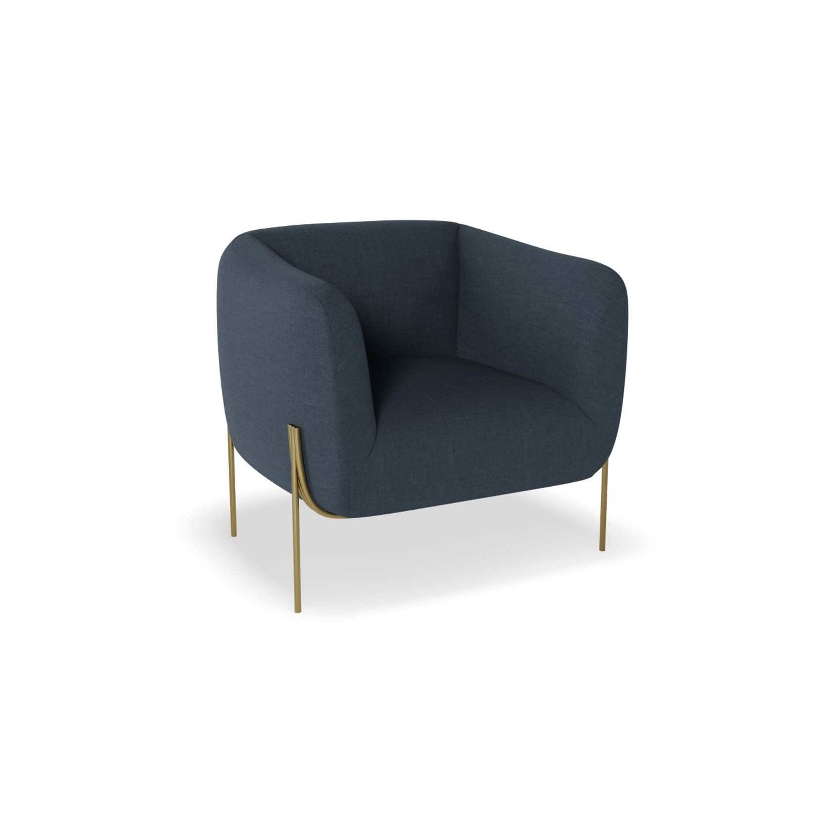 Belle Lounge Chair - Midnight Blue - Matt Black Legs gallery detail image
