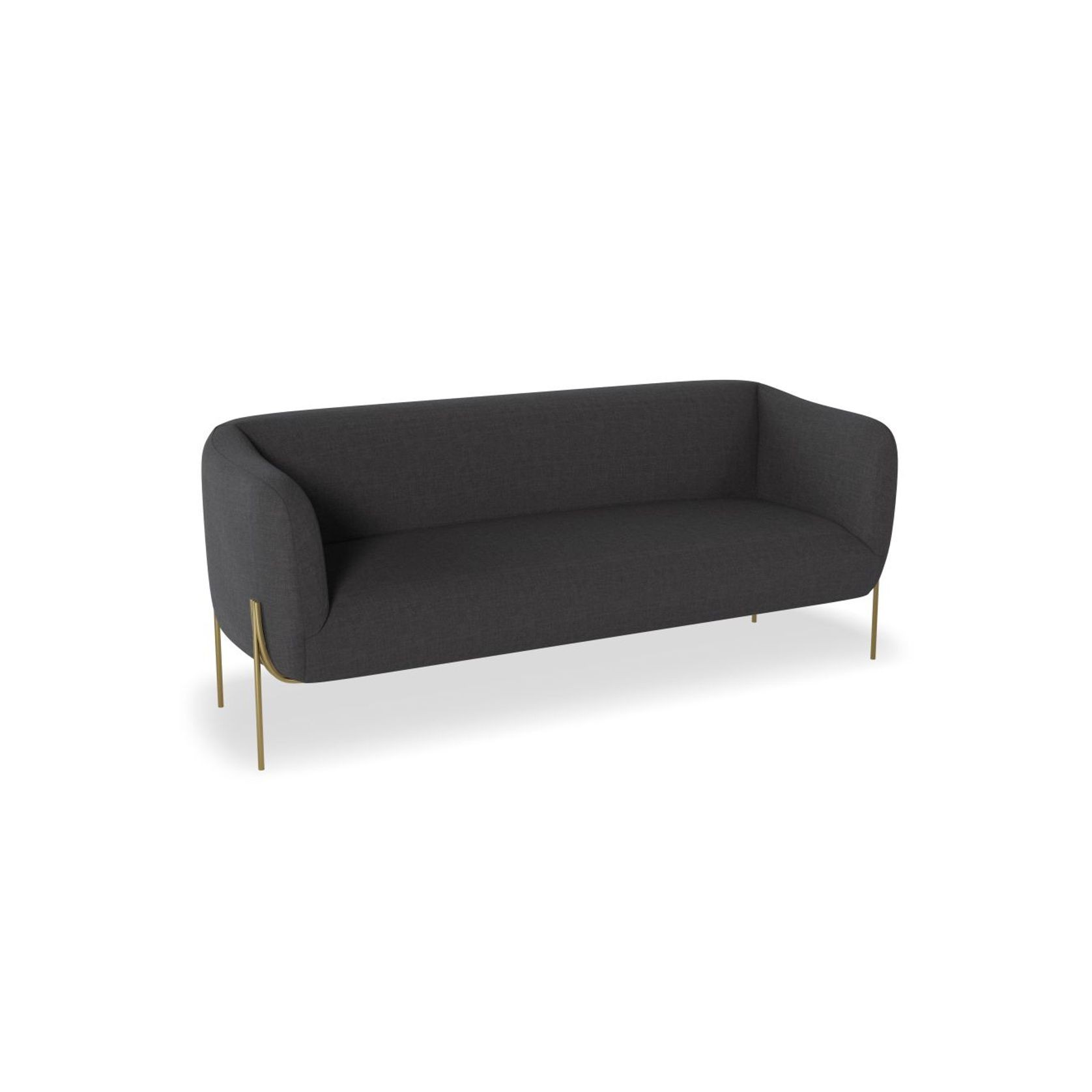 Belle 2.5 Seater Sofa -Storm Grey w Brushed Matt Gold gallery detail image