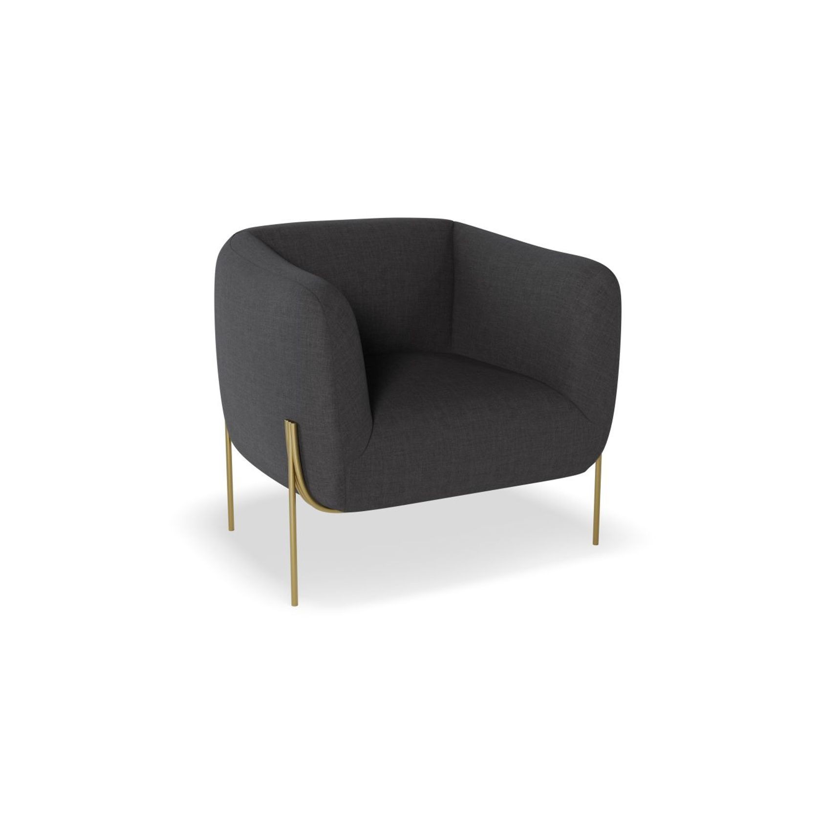 Belle Lounge Chair -Storm Grey Brushed Matt Bronze Legs gallery detail image