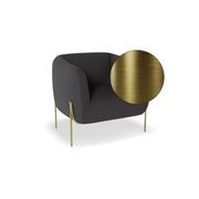 Belle Lounge Chair - Storm Grey -Brushed Matt Gold Legs gallery detail image