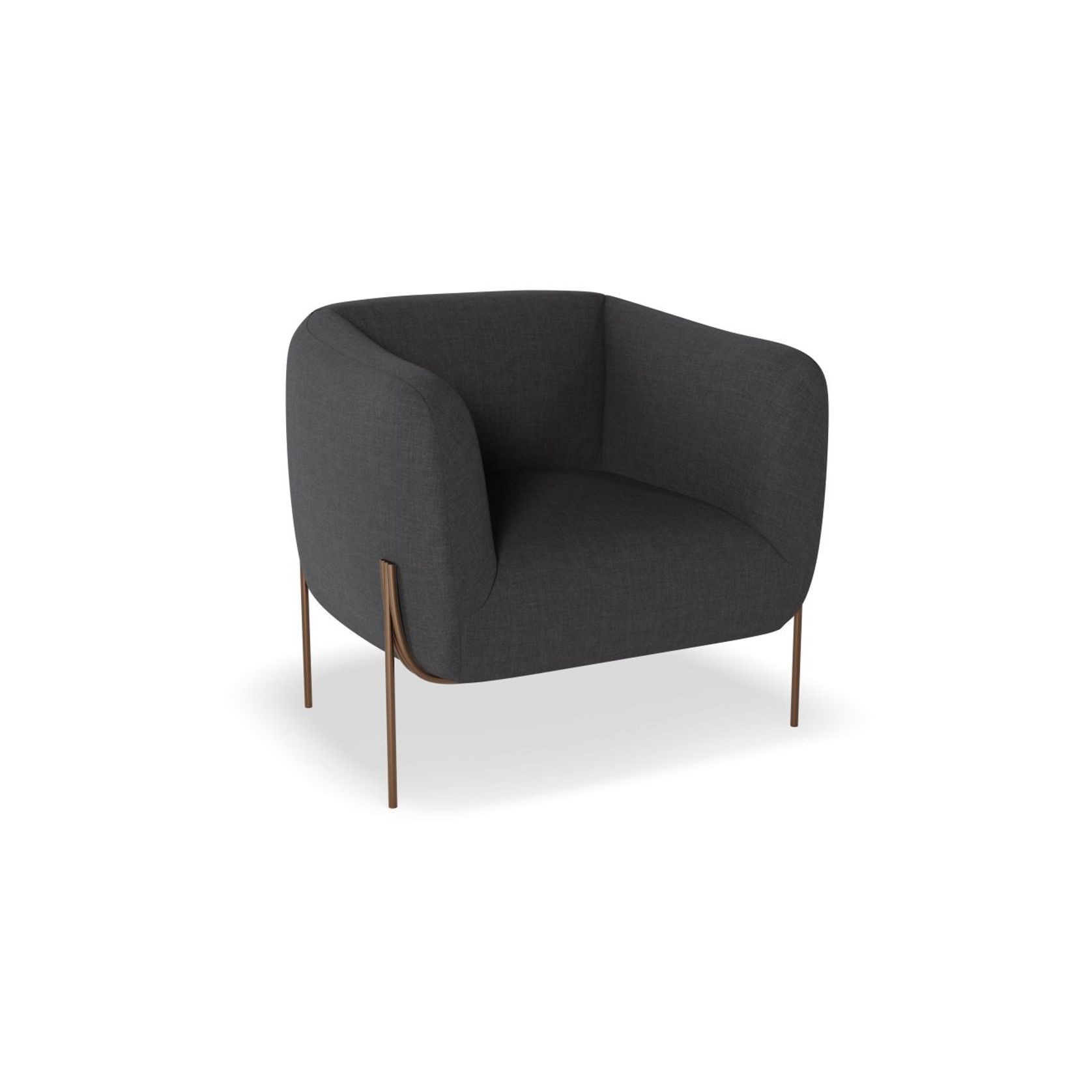 Belle Lounge Chair - Storm Grey - Matt Black Legs gallery detail image