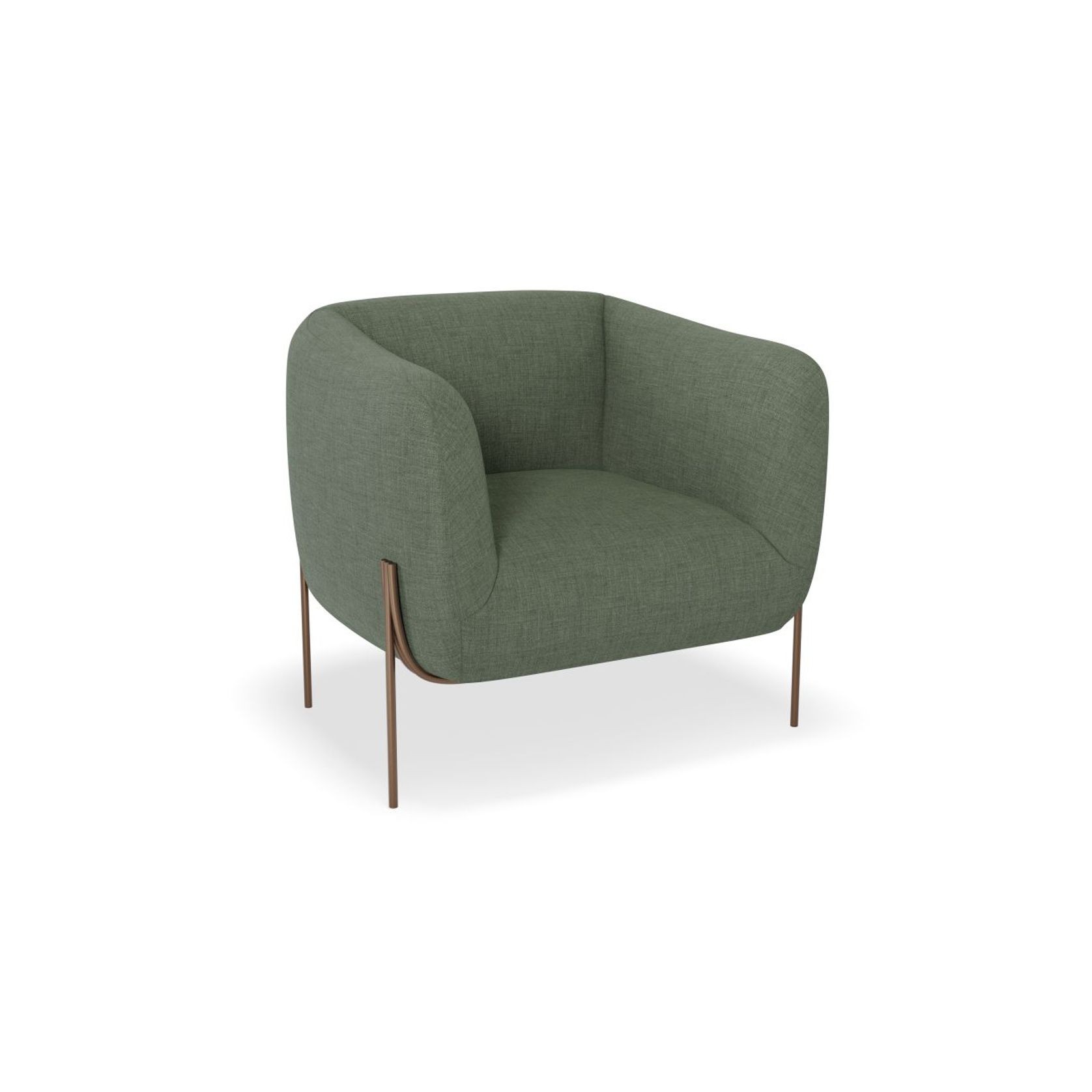 Belle Lounge Chair - Kelp Green -Brushed Matt Gold Legs gallery detail image