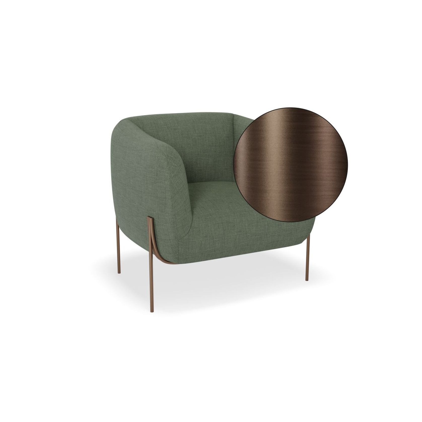 Belle Lounge Chair - Kelp Green - Matt Black Legs gallery detail image