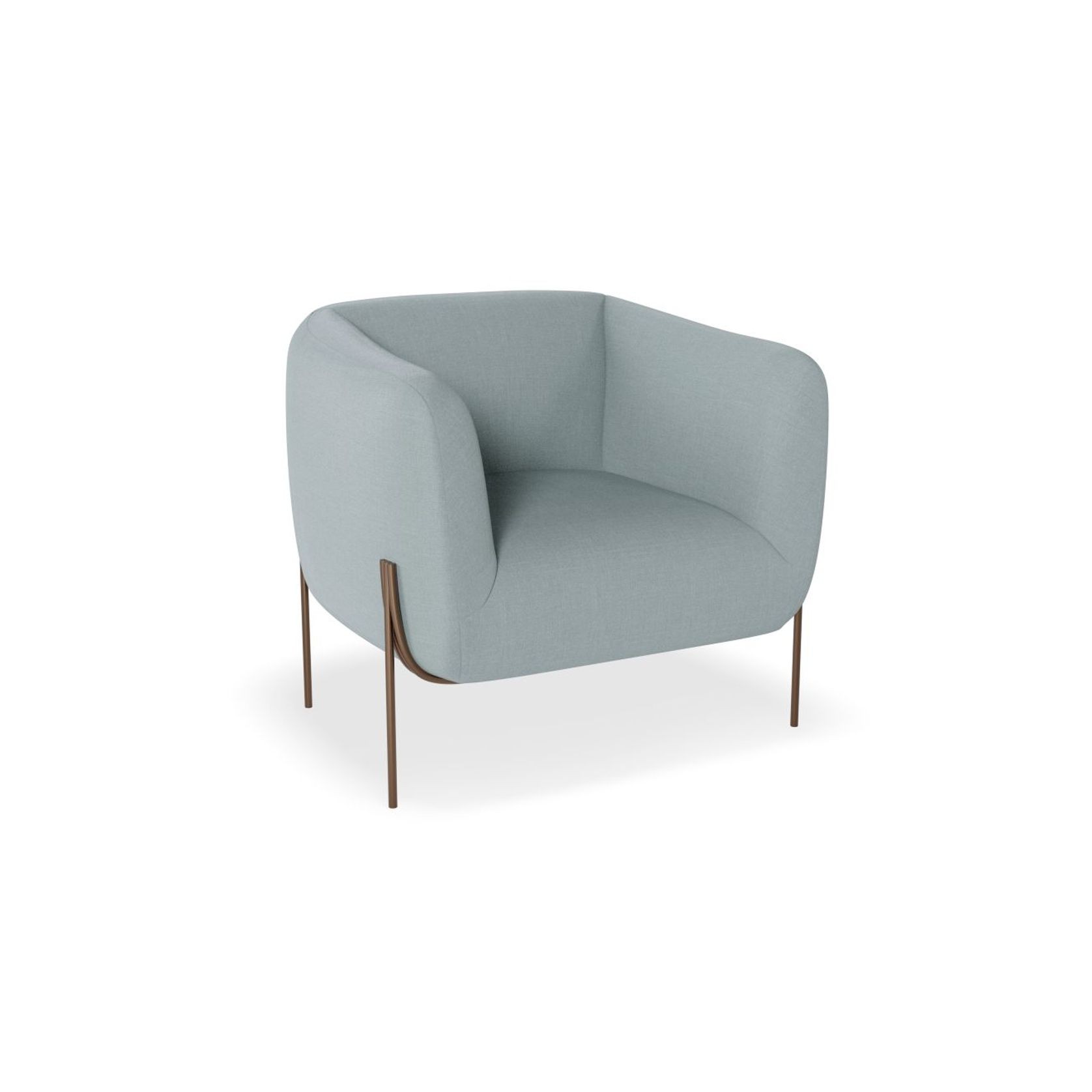 Belle Lounge Chair - Sky Blue -Brushed Matt Bronze Legs gallery detail image