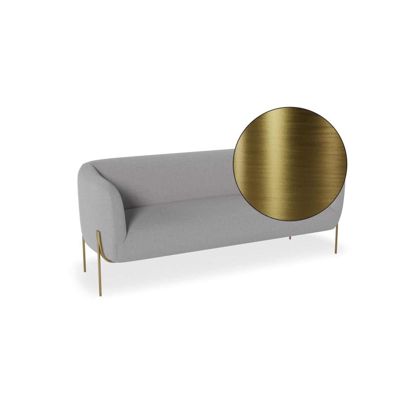Belle 2.5 Seater Sofa - Cloud Grey - Matt Black Legs gallery detail image