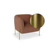 Belle Lounge Chair - Terracotta Rust - Brushed Matt Gold Legs gallery detail image