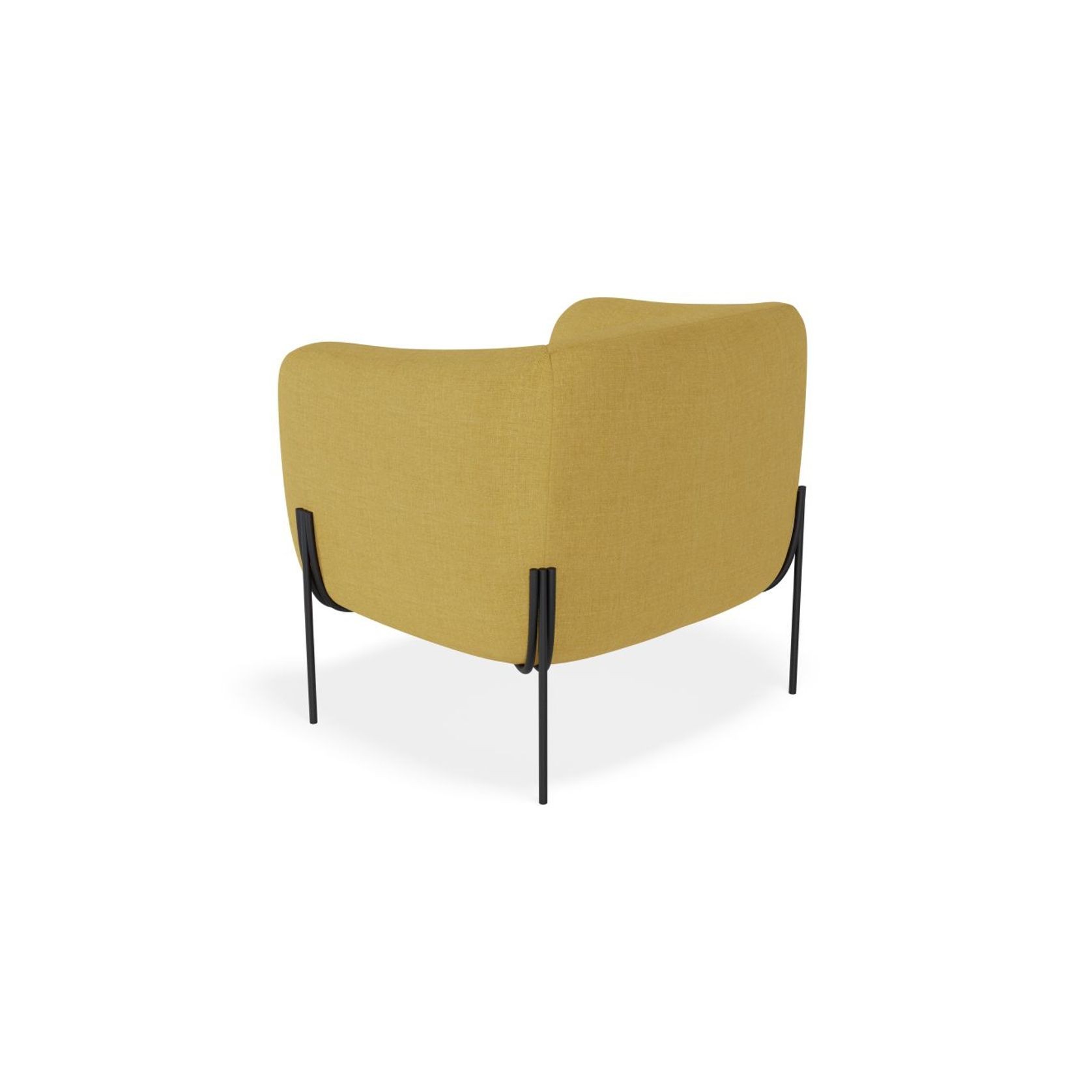 Belle Lounge Chair - Tuscan Yellow - Brushed Matt Gold Legs gallery detail image