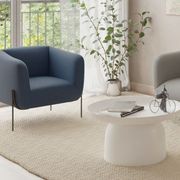 Belle Lounge Chair - Midnight Blue - Matt Black Legs gallery detail image