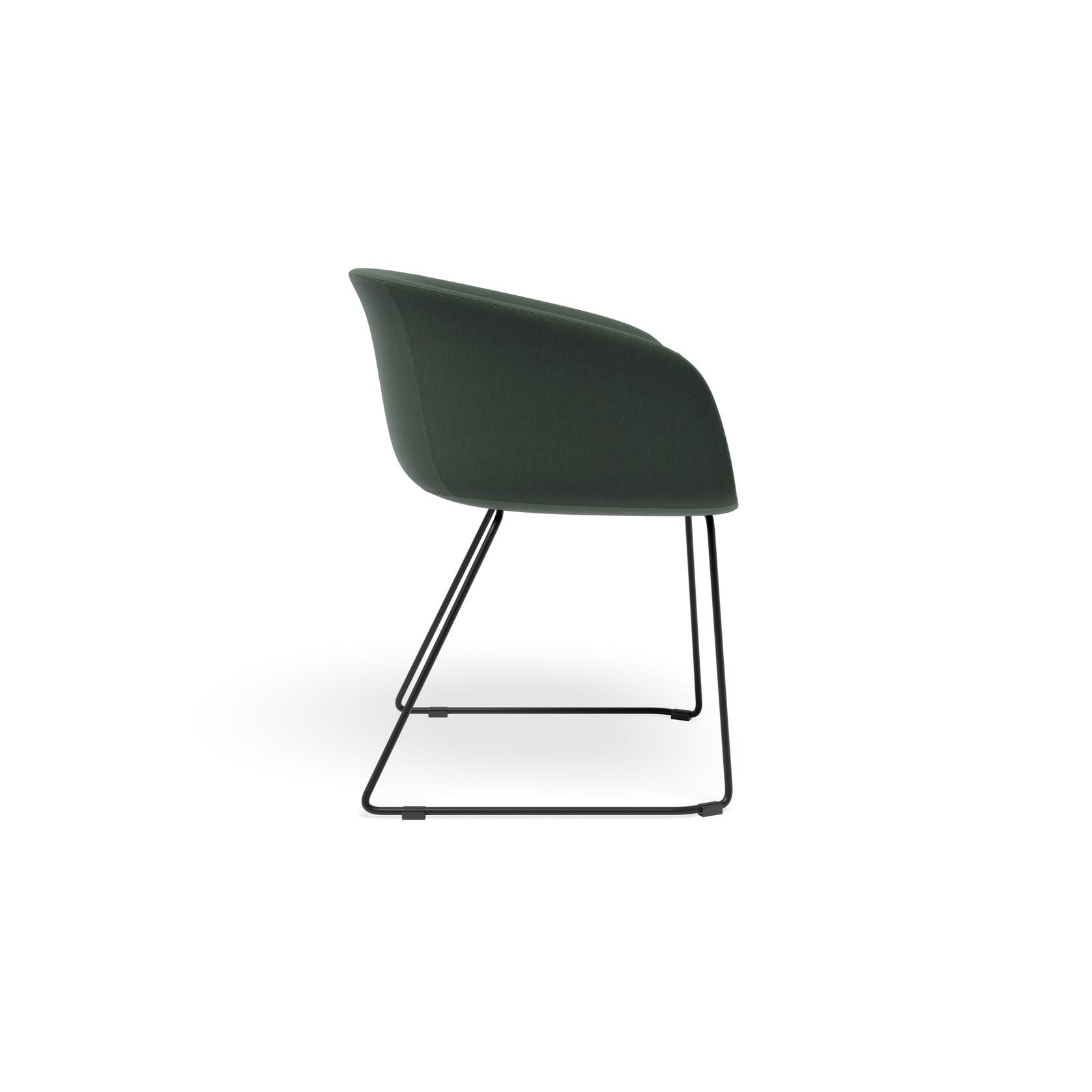 Lonsdale Arm Chair -  Black Sled - Green Fabric gallery detail image