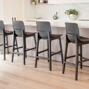 Ara Stool - Black - Black Shell - Kitchen Bench Seat Height 65cm - Black Seat - Black Ash legs gallery detail image