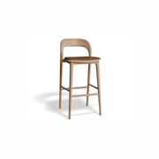 Mia Stool - Natural with Vegan Leather Seat Pad gallery detail image