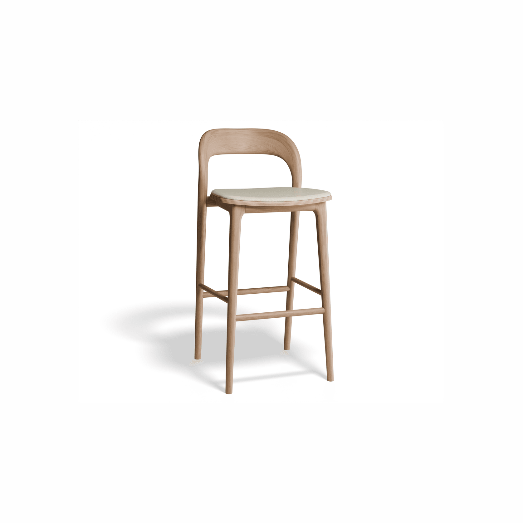 Mia Stool - Natural with Vegan Leather Seat Pad gallery detail image