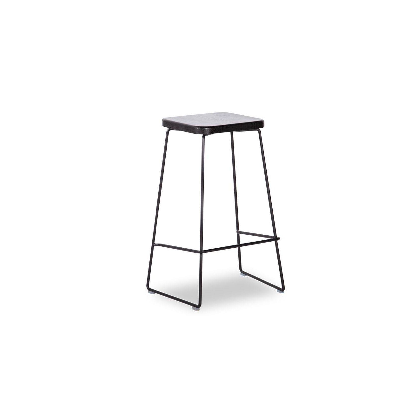 Hugo Bar Stool -  Black Seat - 78cm Square Seat gallery detail image
