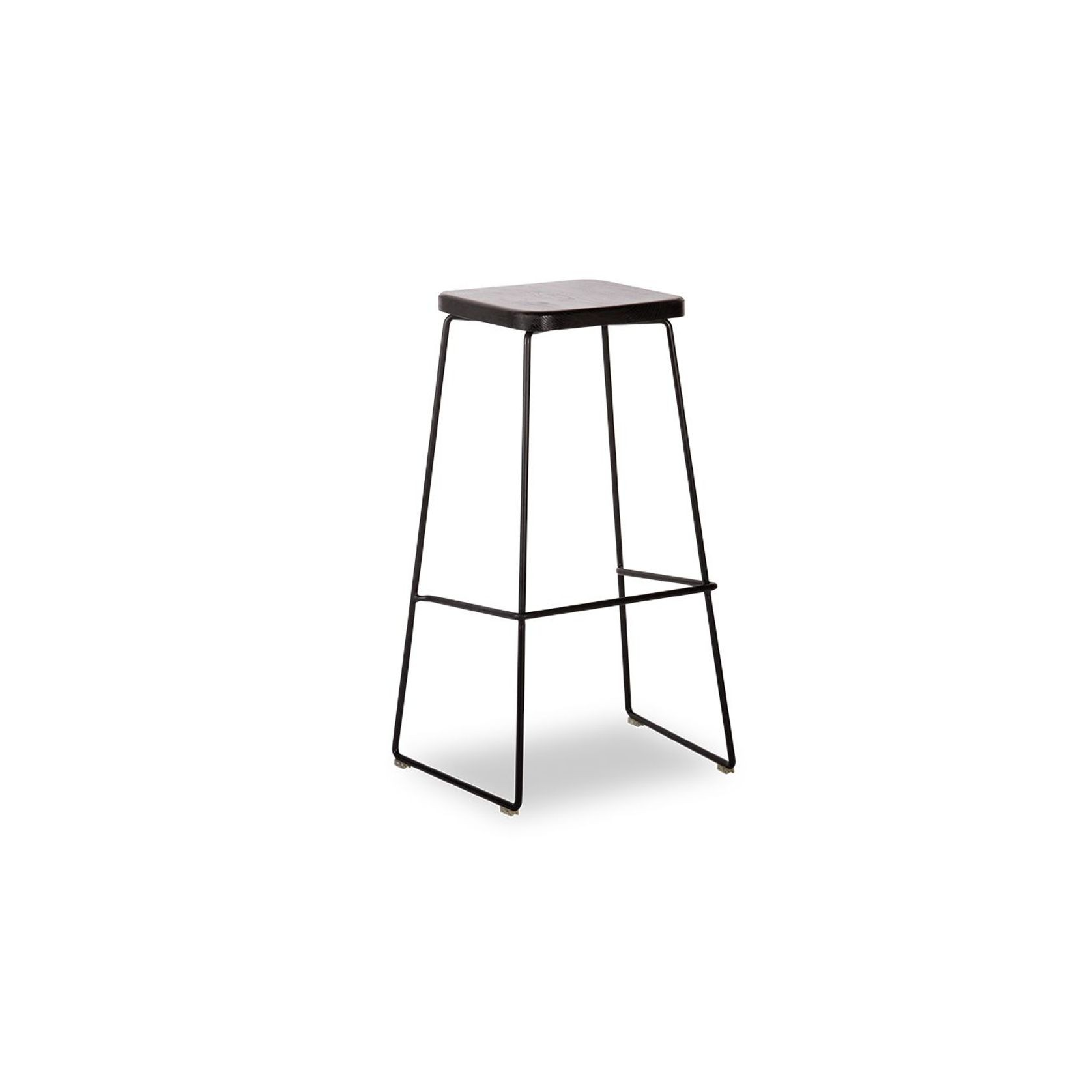 Hugo Bar Stool -  Black Seat - 78cm Square Seat gallery detail image