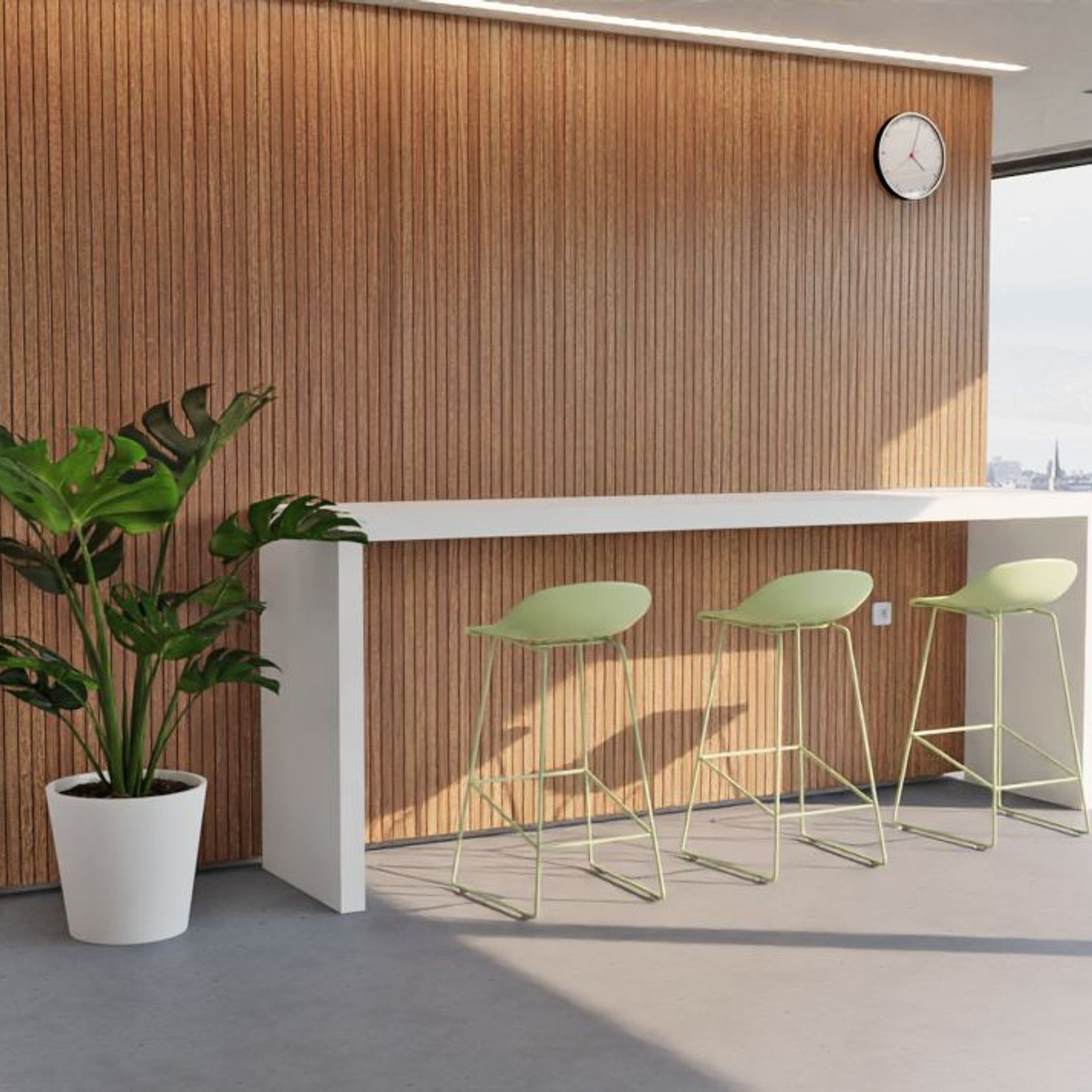 Pop Stool - Dusty Green Frame and Shell Seat gallery detail image