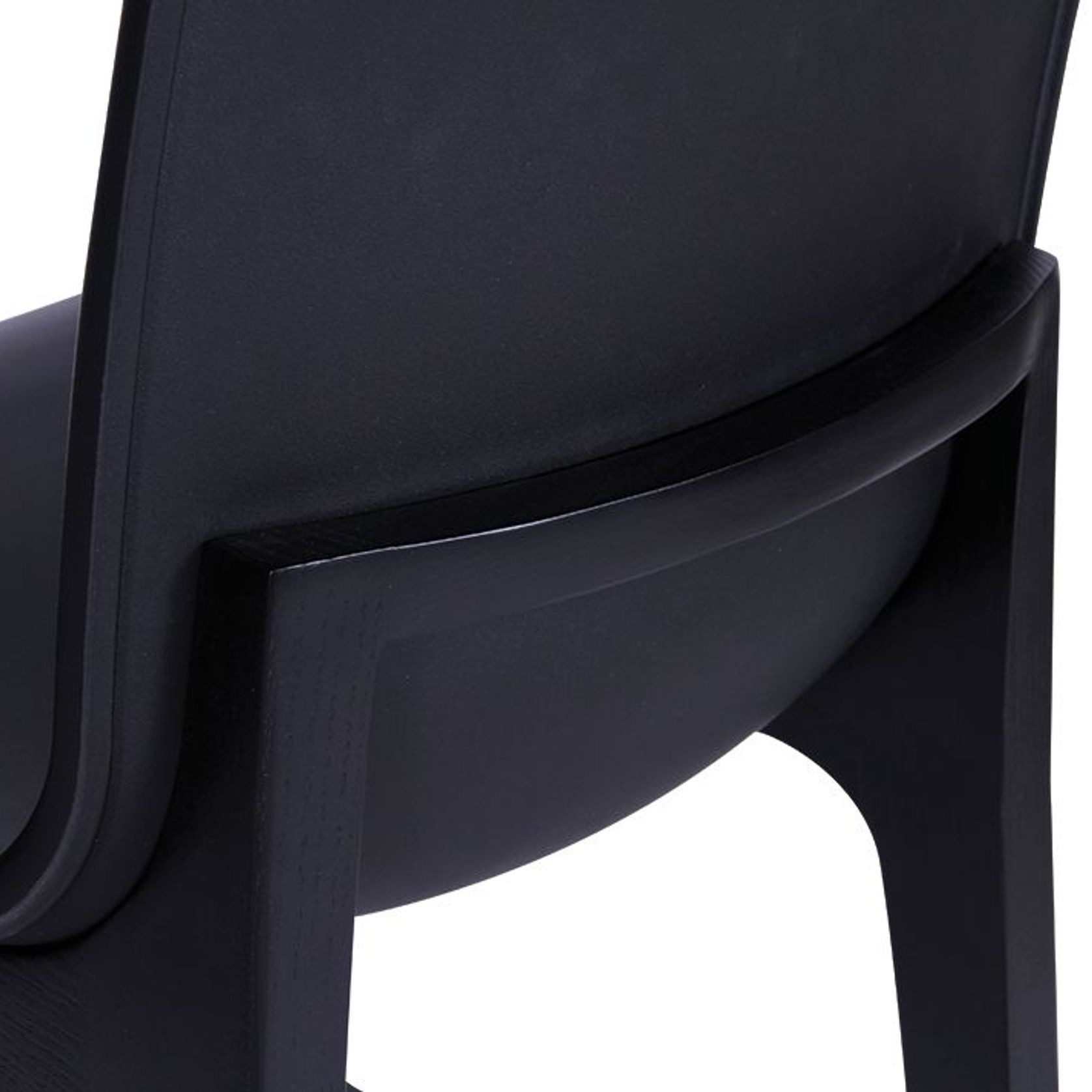 Ara Stool - Black - Black Shell - Kitchen Bench Seat Height 65cm - Black Seat - Black Ash legs gallery detail image