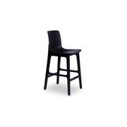 Ara Stool - Black - Black Shell - Kitchen Bench Seat Height 65cm - Black Seat - Black Ash legs gallery detail image