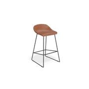 Pop Stool with Black Frame and Upholstered Vintage Tan Seat gallery detail image