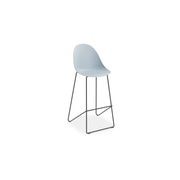Pebble Blue Stool Shell Seat - Counter Stool 65cm Seat - Black Base gallery detail image