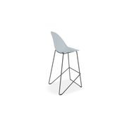 Pebble Blue Stool Shell Seat - Counter Stool 65cm Seat - Black Base gallery detail image