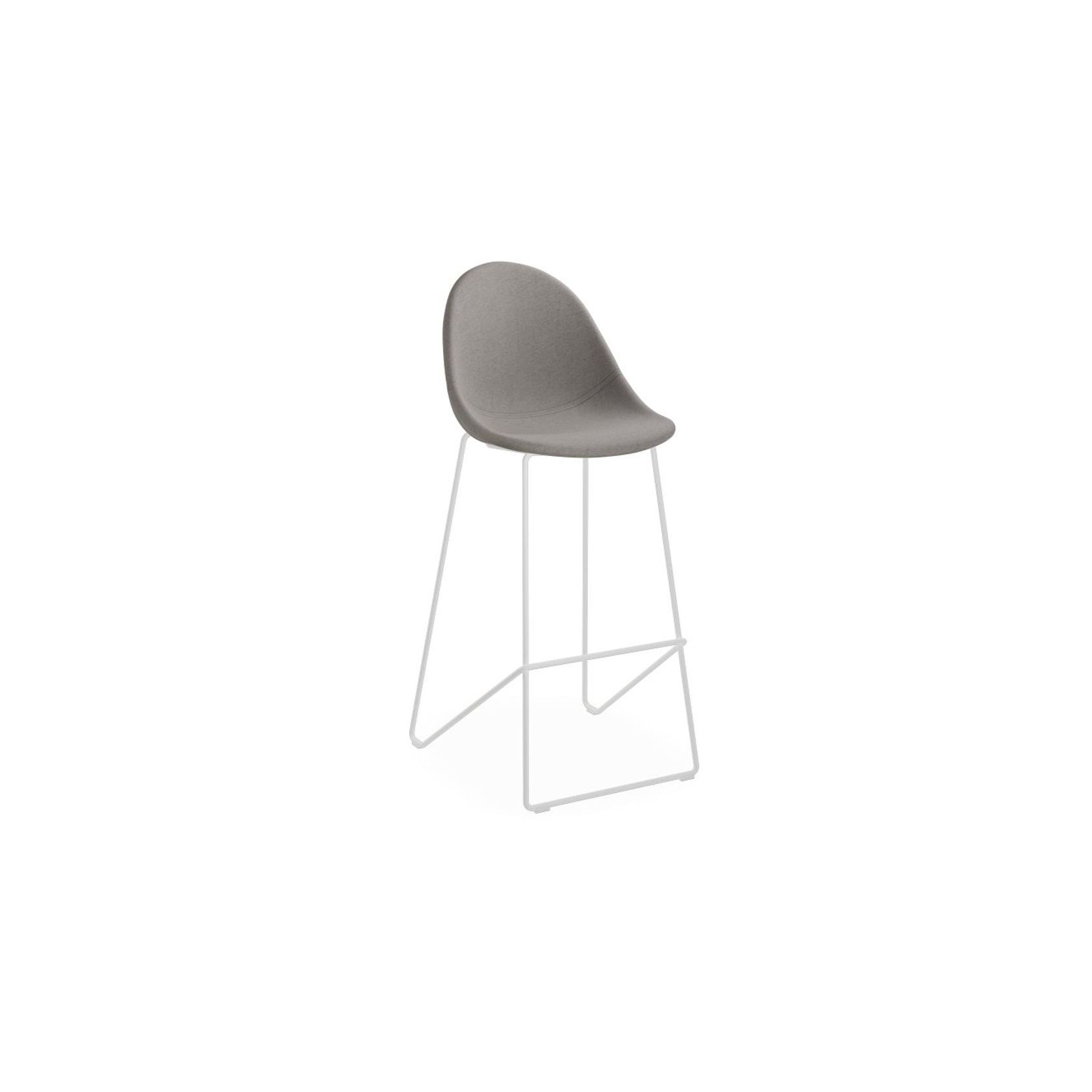 Pebble Fabric Grey Upholstered Stool - 75cm Seat Height gallery detail image
