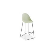 Pebble Mint Green Stool Shell Seat - Counter Stool 65cm Seat - Black Base gallery detail image