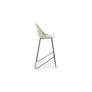 Pebble Mint Green Stool Shell Seat - Counter Stool 65cm Seat - White Base gallery detail image