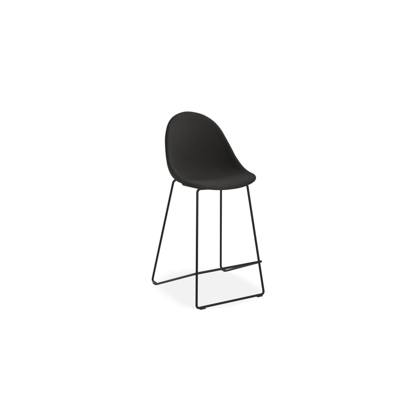 Pebble Fabric Anthracite Upholstered Stool - Bar Stool 75cm Seat Height gallery detail image