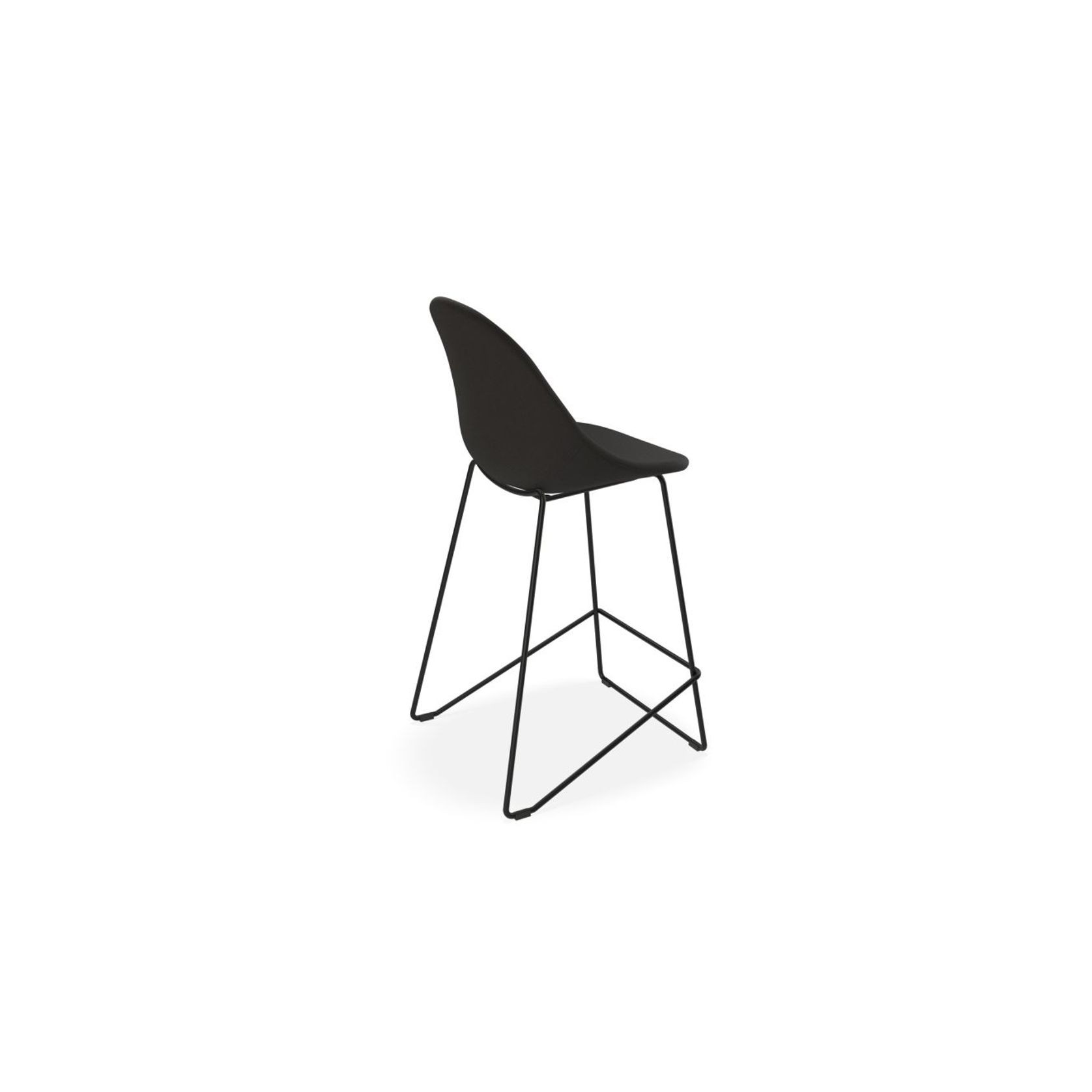 Pebble Fabric Anthracite Upholstered Stool - Bar Stool 75cm Seat Height gallery detail image