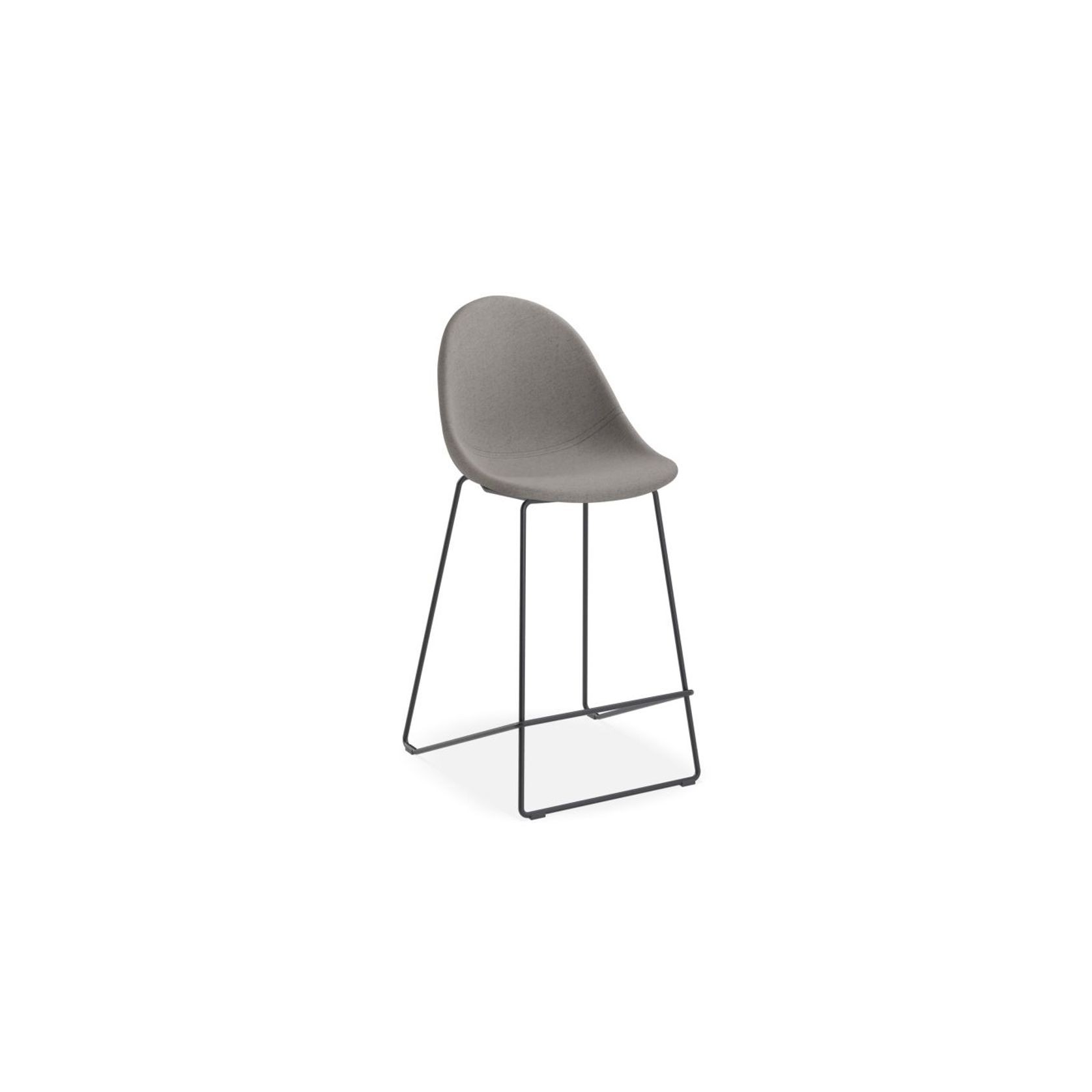 Pebble Fabric Grey Upholstered Stool - 75cm Seat Height gallery detail image