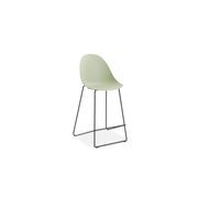 Pebble Mint Green Stool Shell Seat - Counter Stool 65cm Seat - Black Base gallery detail image