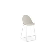 Pebble Fabric Light Grey Upholstered Stool - Counter Stool 65cm Seat - Black Frame gallery detail image