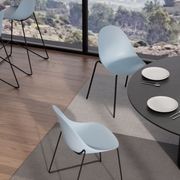 Pebble Blue Stool Shell Seat - Counter Stool 65cm Seat - Black Base gallery detail image