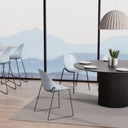 Pebble Blue Stool Shell Seat - Counter Stool 65cm Seat - Black Base gallery detail image