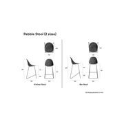 Pebble Stool Black Upholstered Vintage Seat gallery detail image