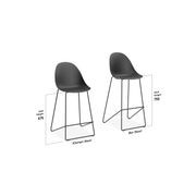 Pebble Fabric Grey Upholstered Stool - Counter Stool 65cm Seat Height - White Base gallery detail image