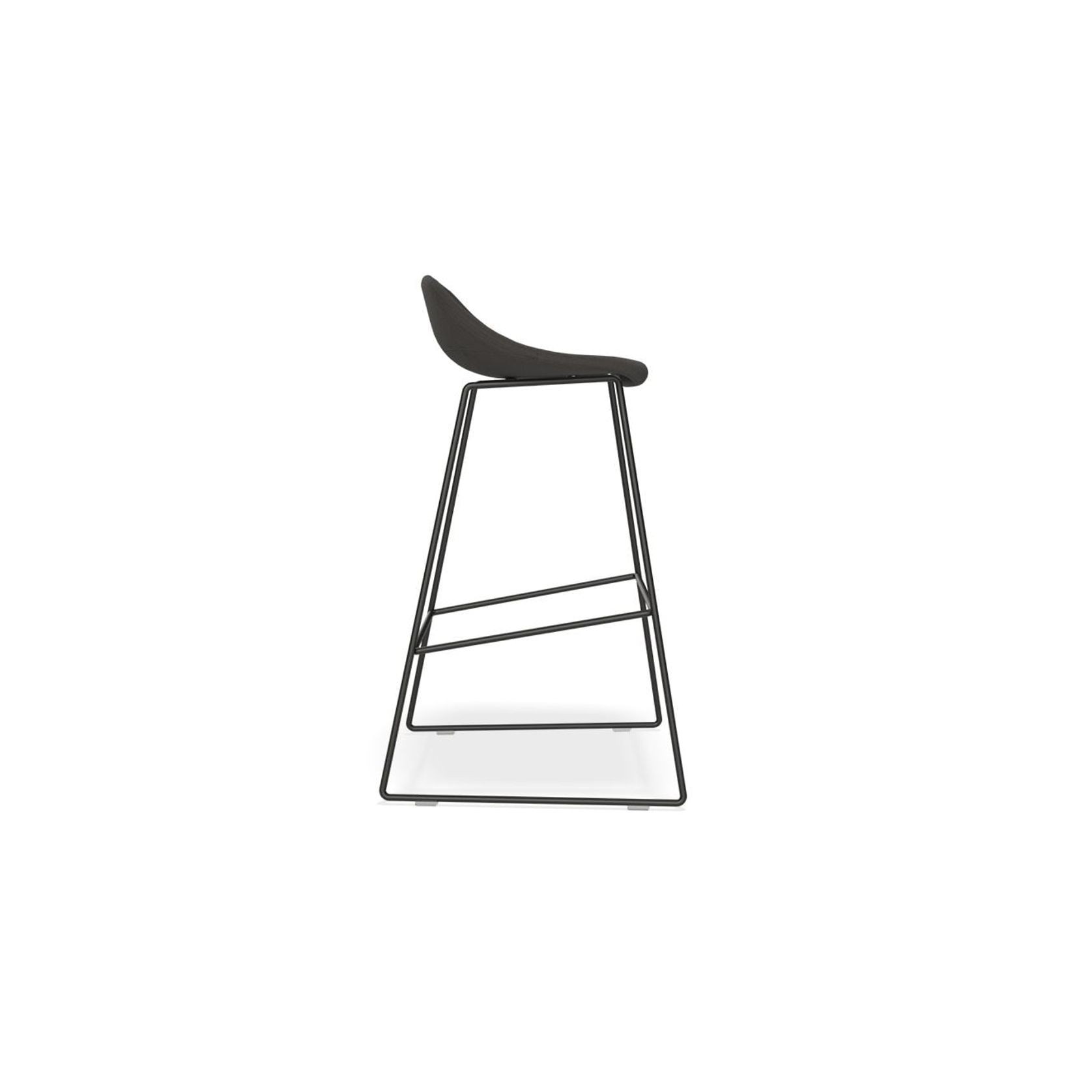 Pop Stool with Black Frame and Fabric Anthricite Seat gallery detail image