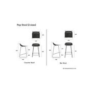 Pop Stool with Black Frame and Upholstered Vintage Black Seat gallery detail image