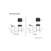 Pop Stool - Silver Grey Frame and Shell Seat gallery detail image