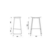 Winnie Stool -  Black Leather  - 66cm (Kitchen Bench Height) gallery detail image