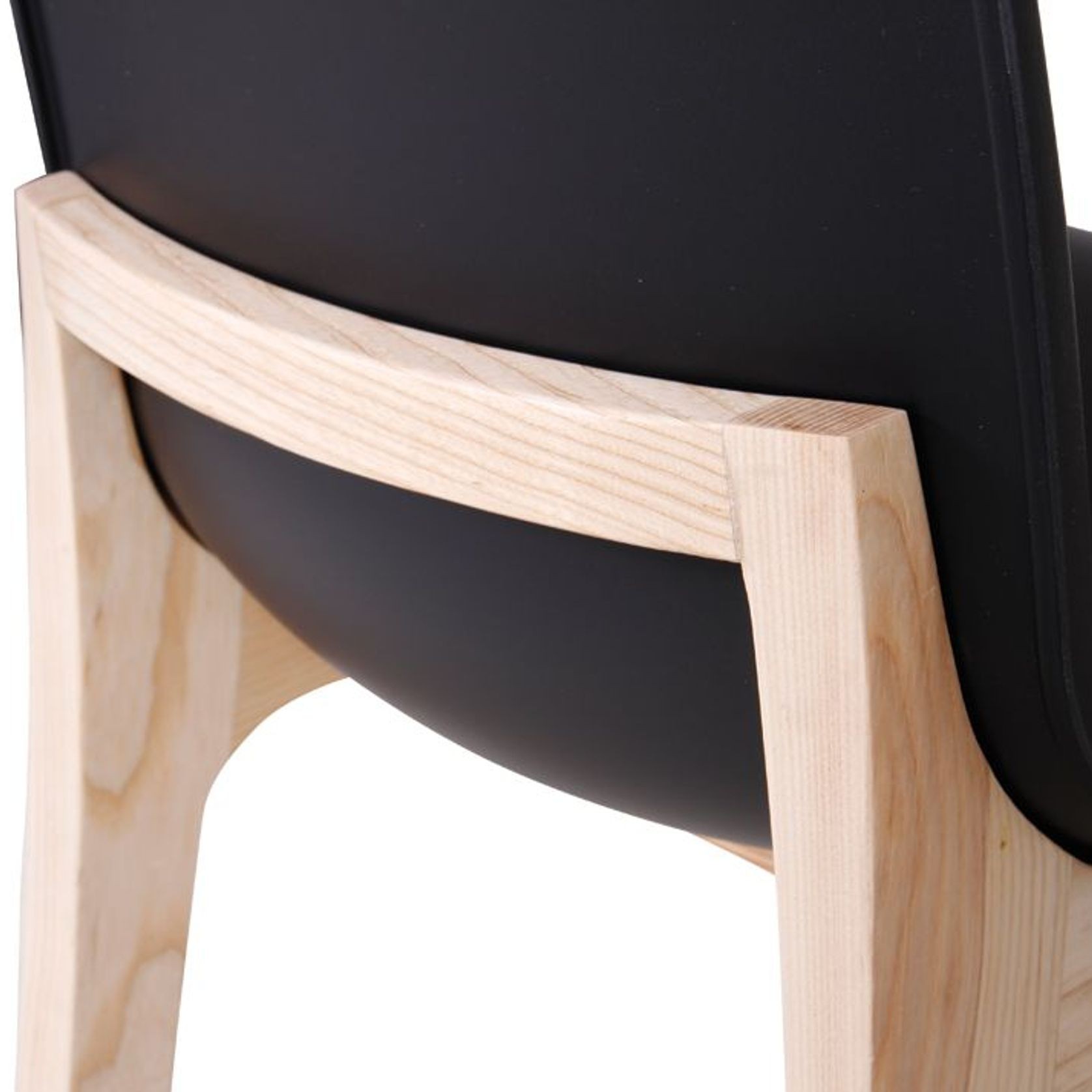Ara Stool - Natural - Black Shell - Bar Bench Seat Height 74cm  - Black Seat - Natural Ash legs gallery detail image
